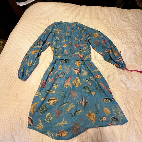 Alémais Sofie shirtdress in a blue fish print. - Picture 13 of 13